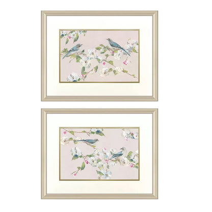 Set Of Two Birds on Branches Gold Framed Wall Art HomeRoots