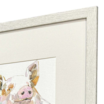 Set Of Four Barnyard Buds Distressed White Framed Wall Art HomeRoots