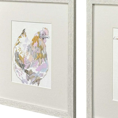 Set Of Four Barnyard Buds Distressed White Framed Wall Art HomeRoots