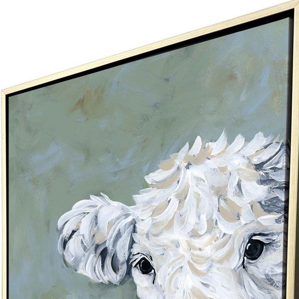 Peekaboo Cow Silver Floater Frame Wall Art HomeRoots