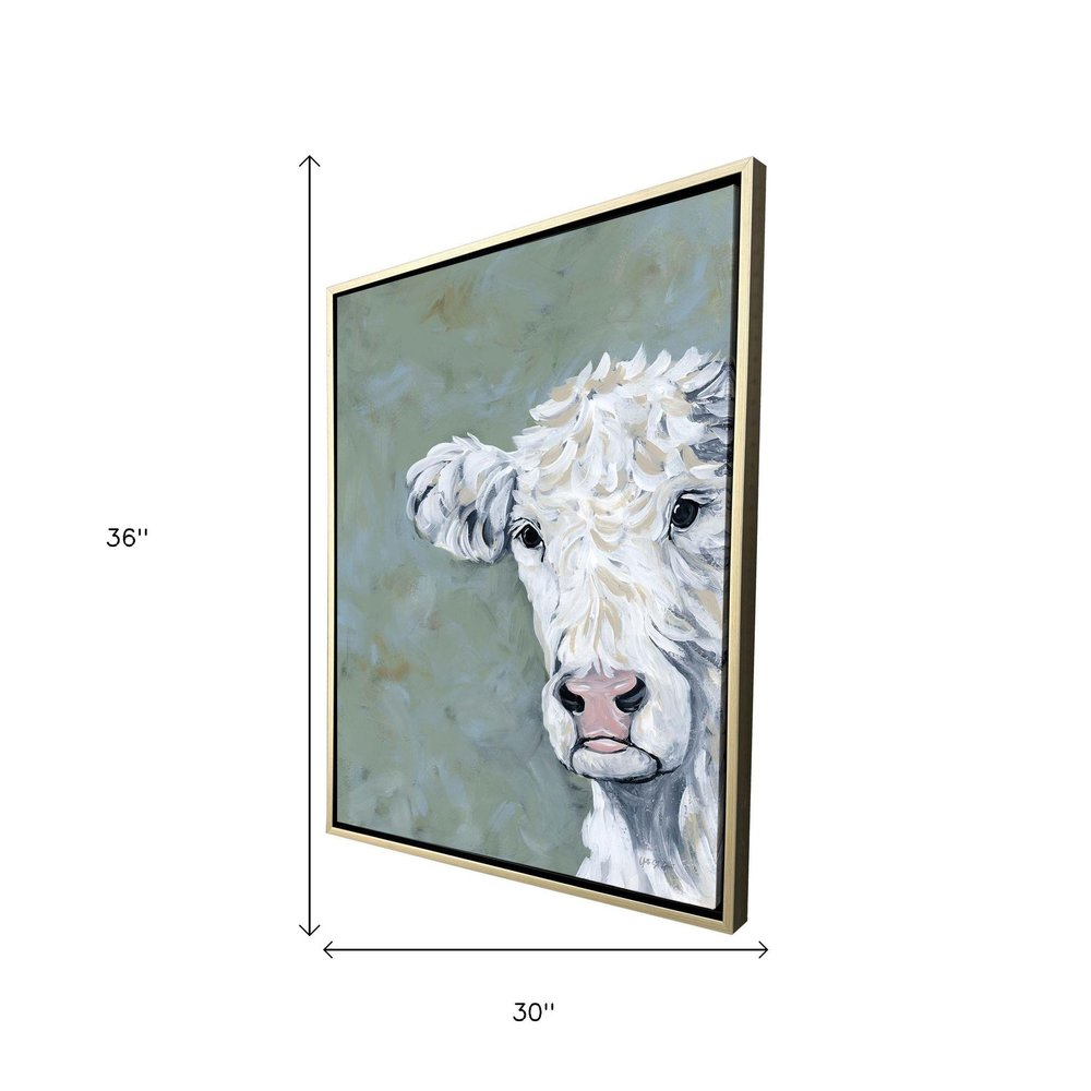 Peekaboo Cow Silver Floater Frame Wall Art HomeRoots