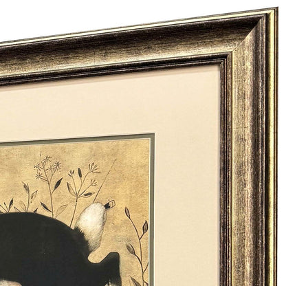 Set Of Two Folk Art Rabbit Gold Framed Wall Art HomeRoots