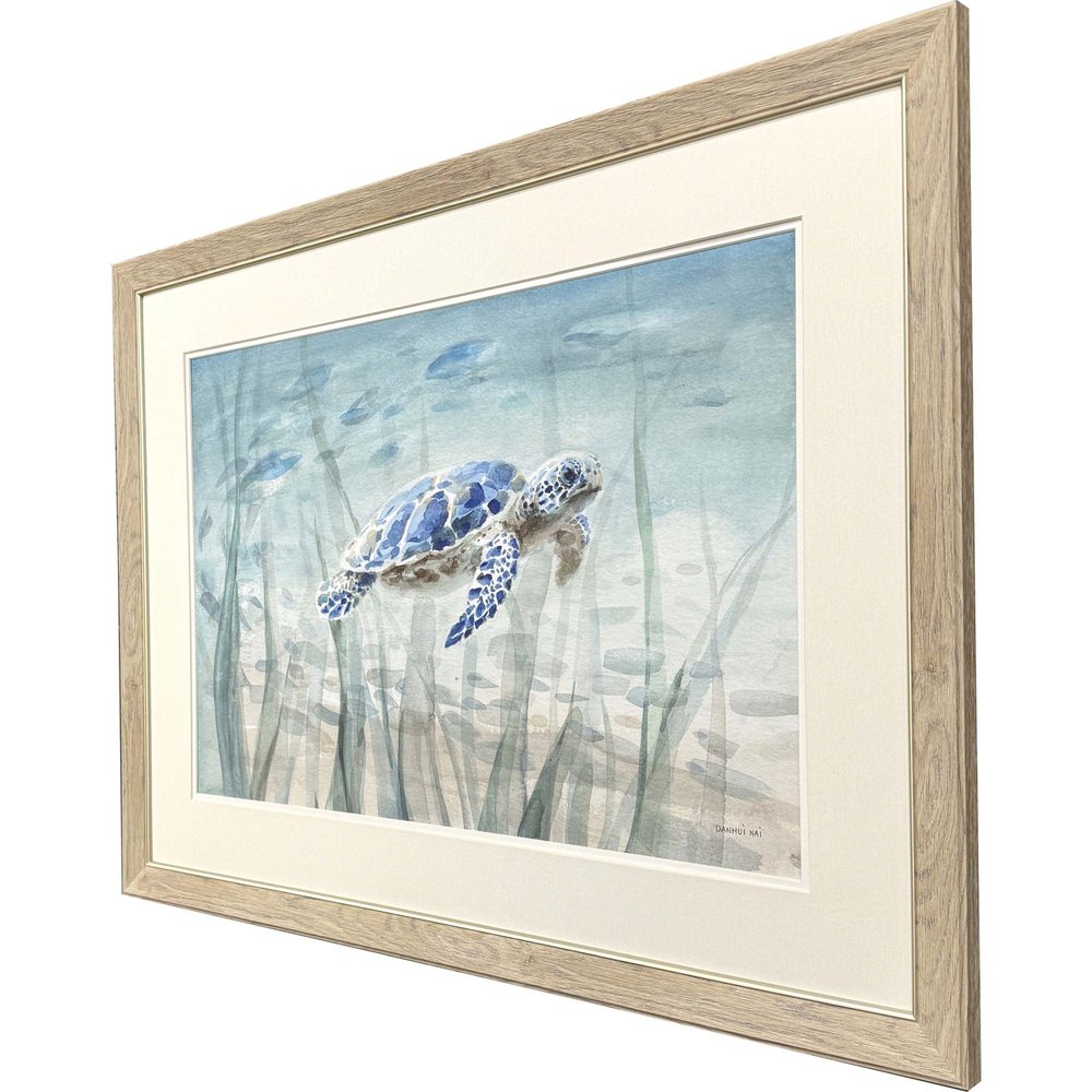 Undersea Turtle Brown Framed Wall Art HomeRoots