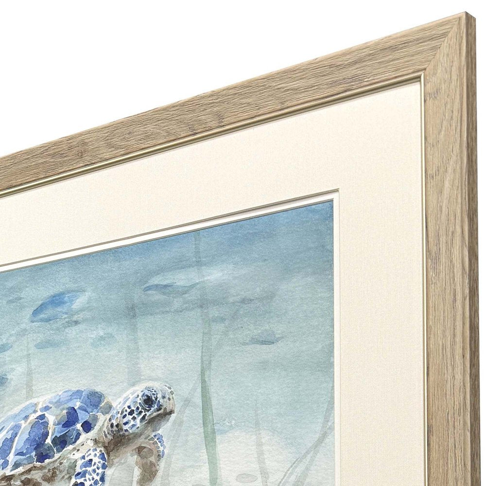 Undersea Turtle Brown Framed Wall Art HomeRoots