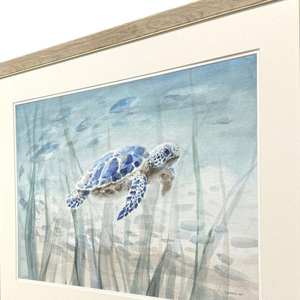 Undersea Turtle Brown Framed Wall Art HomeRoots