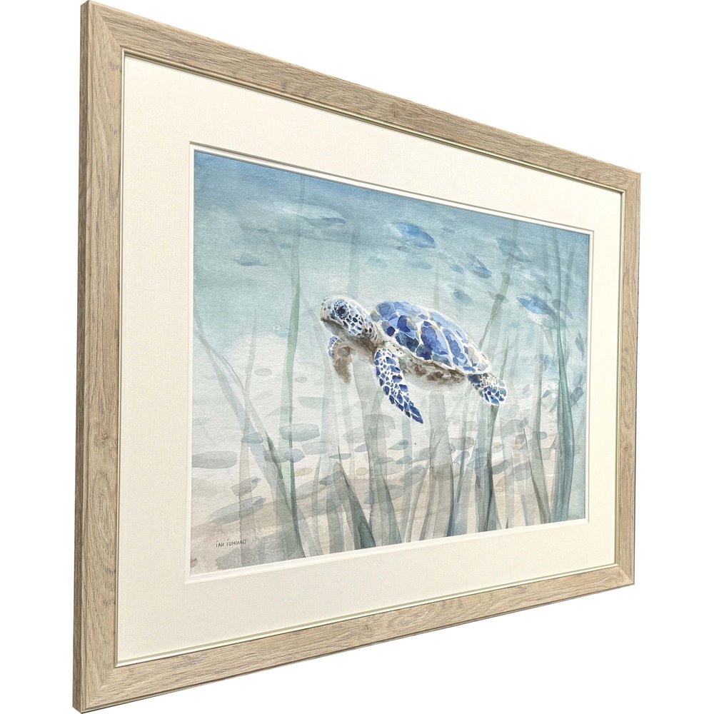Undersea Turtle Brown Framed Wall Art HomeRoots