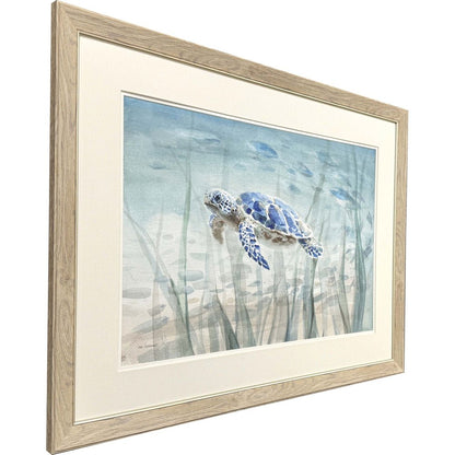 Undersea Turtle Brown Framed Wall Art HomeRoots