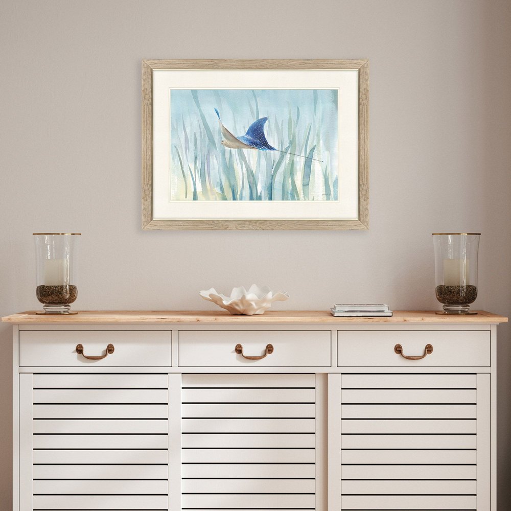 Undersea Ray Brown Framed Wall Art HomeRoots