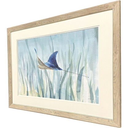 Undersea Ray Brown Framed Wall Art HomeRoots