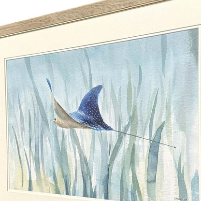 Undersea Ray Brown Framed Wall Art HomeRoots
