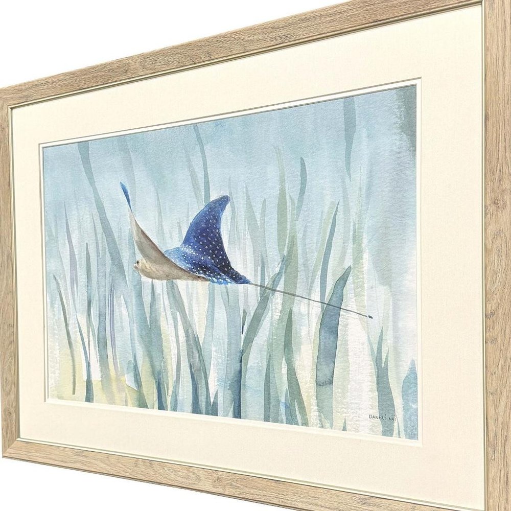 Undersea Ray Brown Framed Wall Art HomeRoots