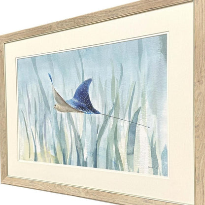 Undersea Ray Brown Framed Wall Art HomeRoots