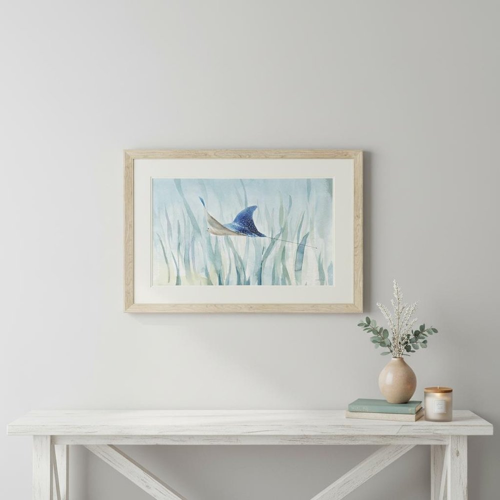Undersea Ray Brown Framed Wall Art HomeRoots