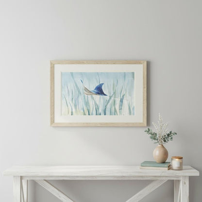 Undersea Ray Brown Framed Wall Art HomeRoots