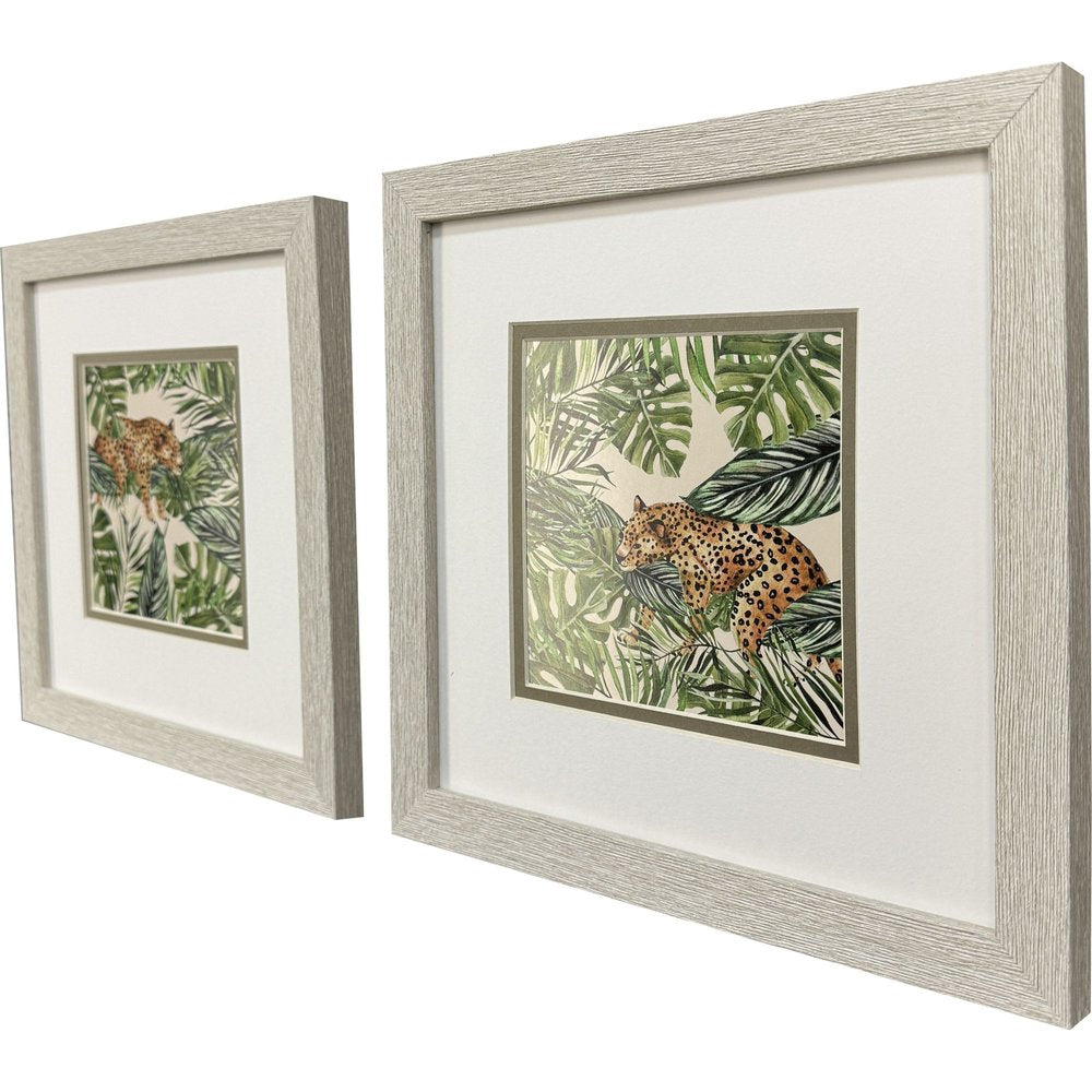 Set Of Two Jungle Hangout Distressed White Framed Wall Art HomeRoots