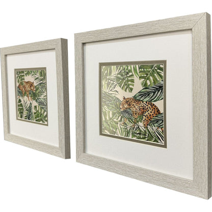 Set Of Two Jungle Hangout Distressed White Framed Wall Art HomeRoots