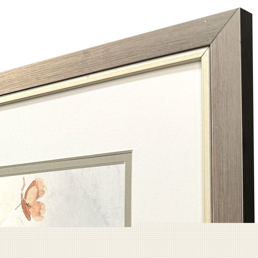 Set Of Two Floral Hummingbird Silver Framed Wall Art HomeRoots