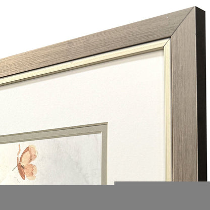 Set Of Two Floral Hummingbird Silver Framed Wall Art HomeRoots