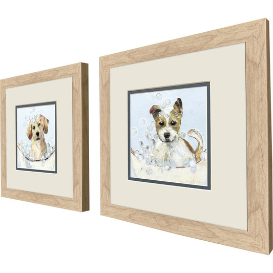 Set Of Two Bath Time Brown Framed Wall Art HomeRoots