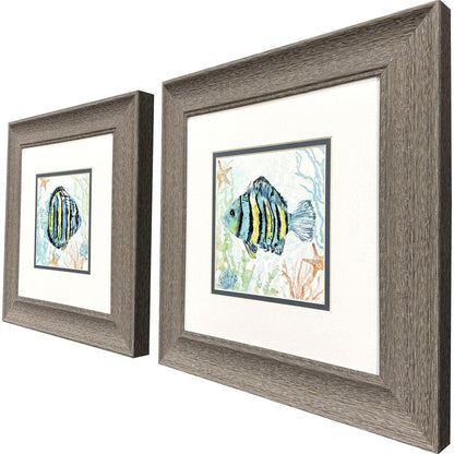 Set Of Two Striped Tropical Fish Brown Framed Wall Art HomeRoots
