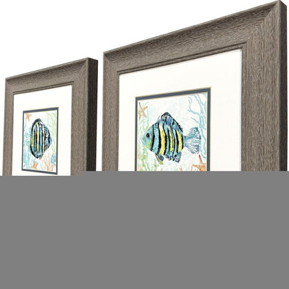 Set Of Two Striped Tropical Fish Brown Framed Wall Art HomeRoots