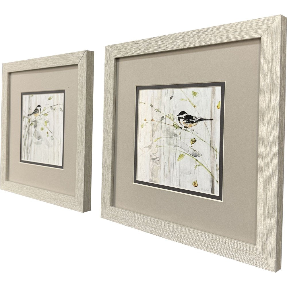 Set Of Two Heavenly Spring Distressed White Framed Wall Art HomeRoots