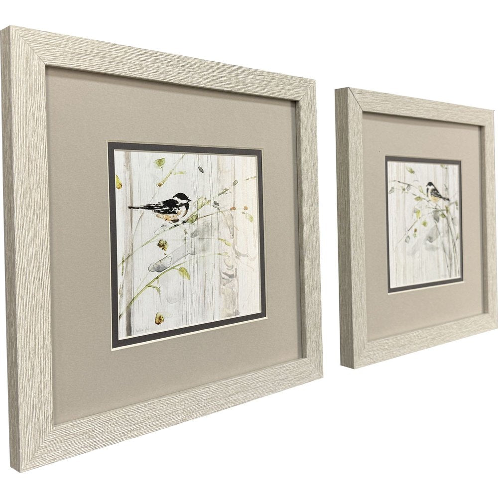 Set Of Two Heavenly Spring Distressed White Framed Wall Art HomeRoots