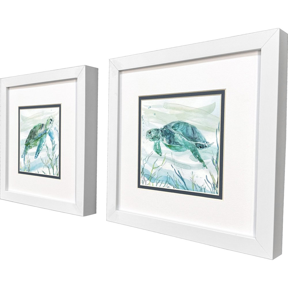 Set Of Two Tropical Current White Framed Wall Art HomeRoots