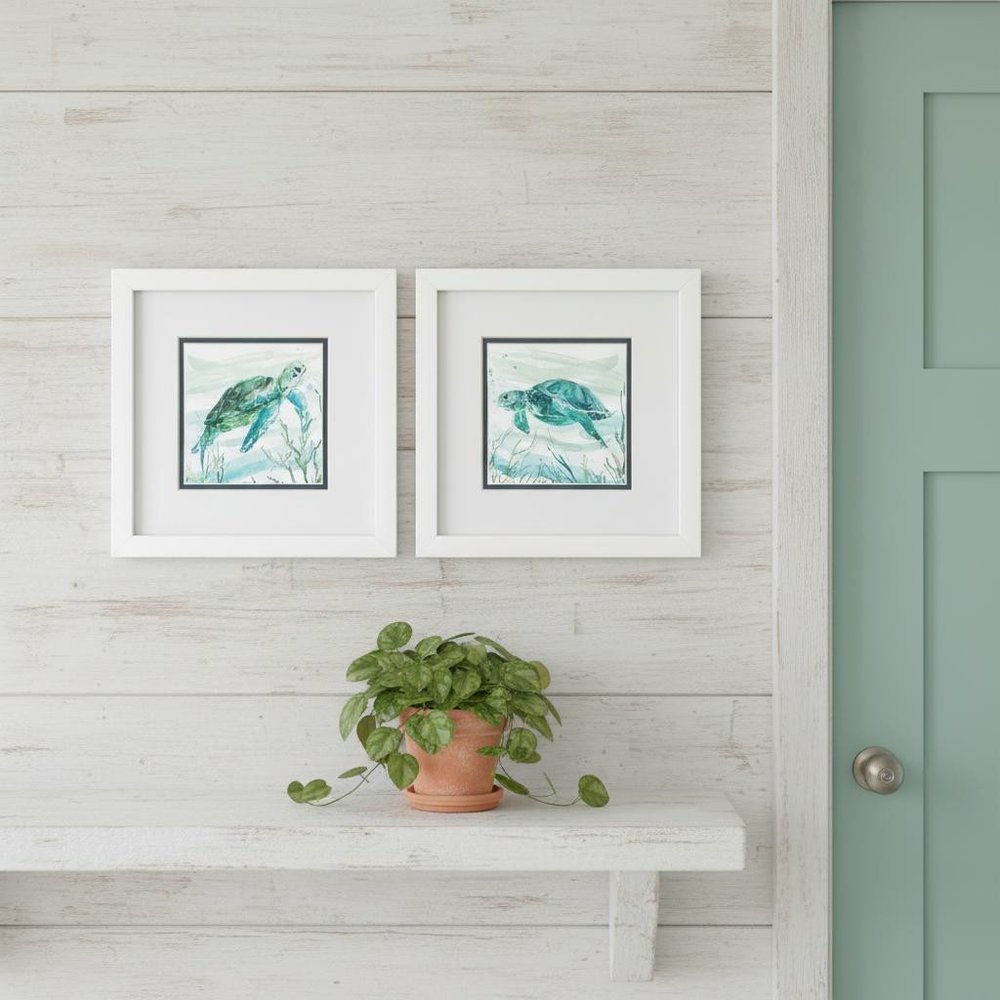 Set Of Two Tropical Current White Framed Wall Art HomeRoots