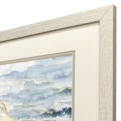 Set Of Two Beach Sandpipers Distressed White Framed Wall Art HomeRoots