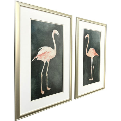 Set Of Two Forest Flamingo Gold Framed Wall Art HomeRoots
