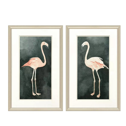 Set Of Two Forest Flamingo Gold Framed Wall Art HomeRoots