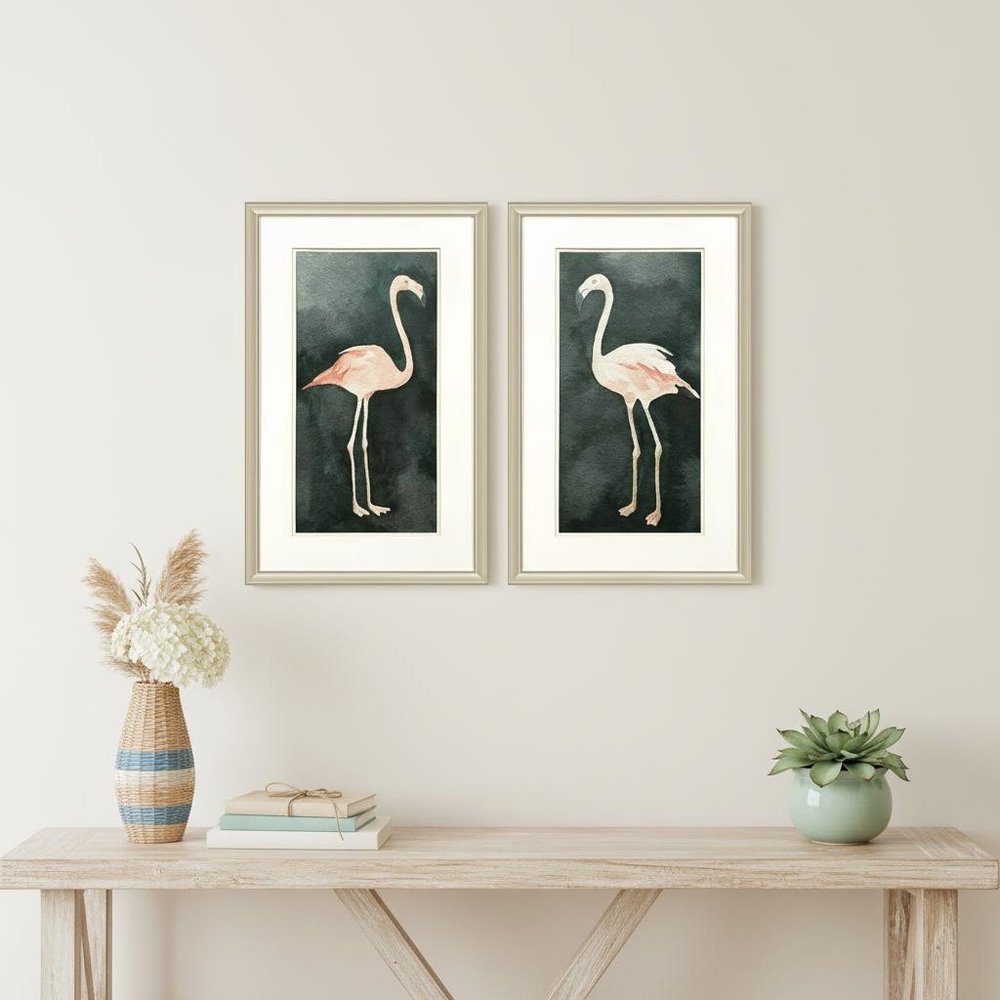 Set Of Two Forest Flamingo Gold Framed Wall Art HomeRoots