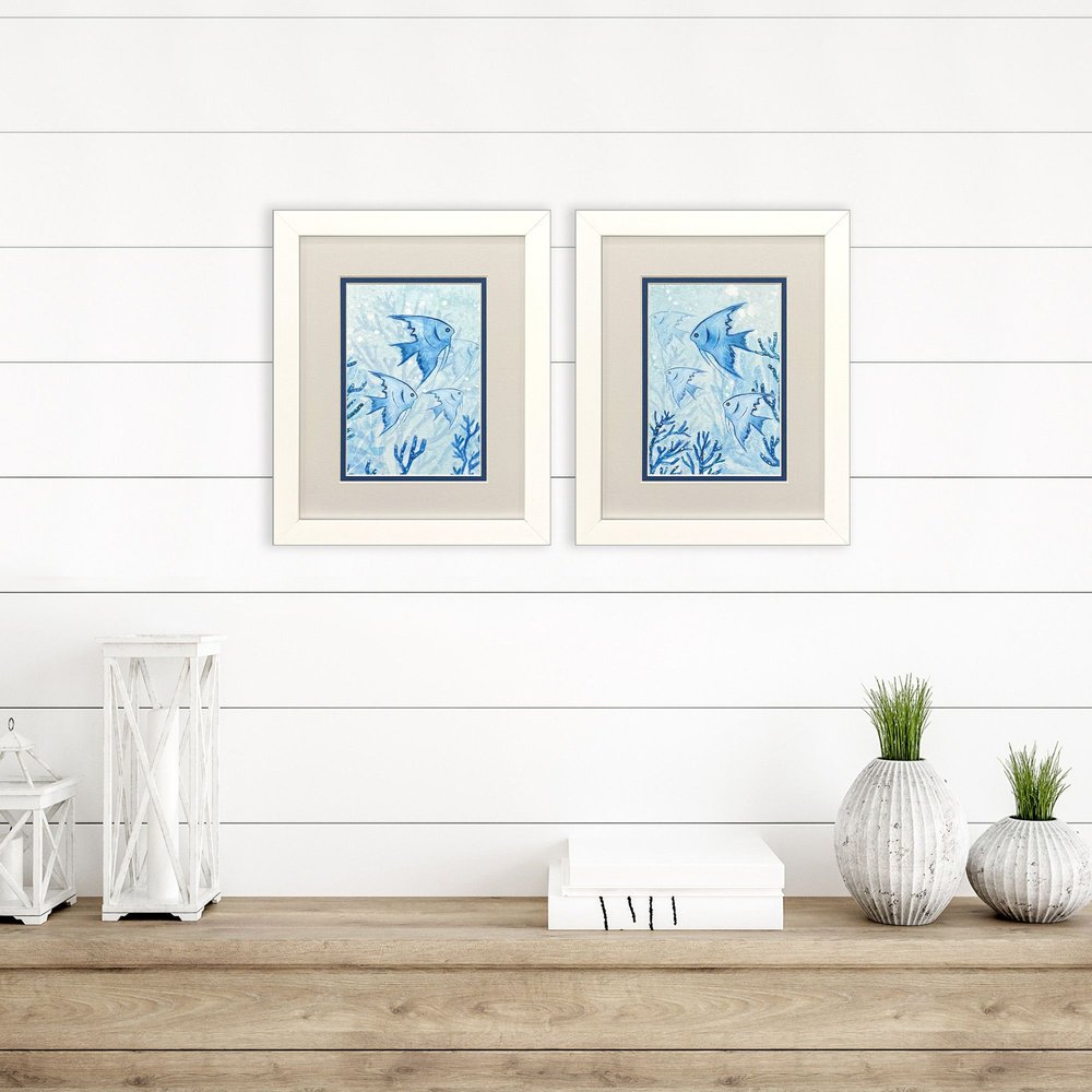 Set Of Two Angel Fish White Framed Wall Art HomeRoots