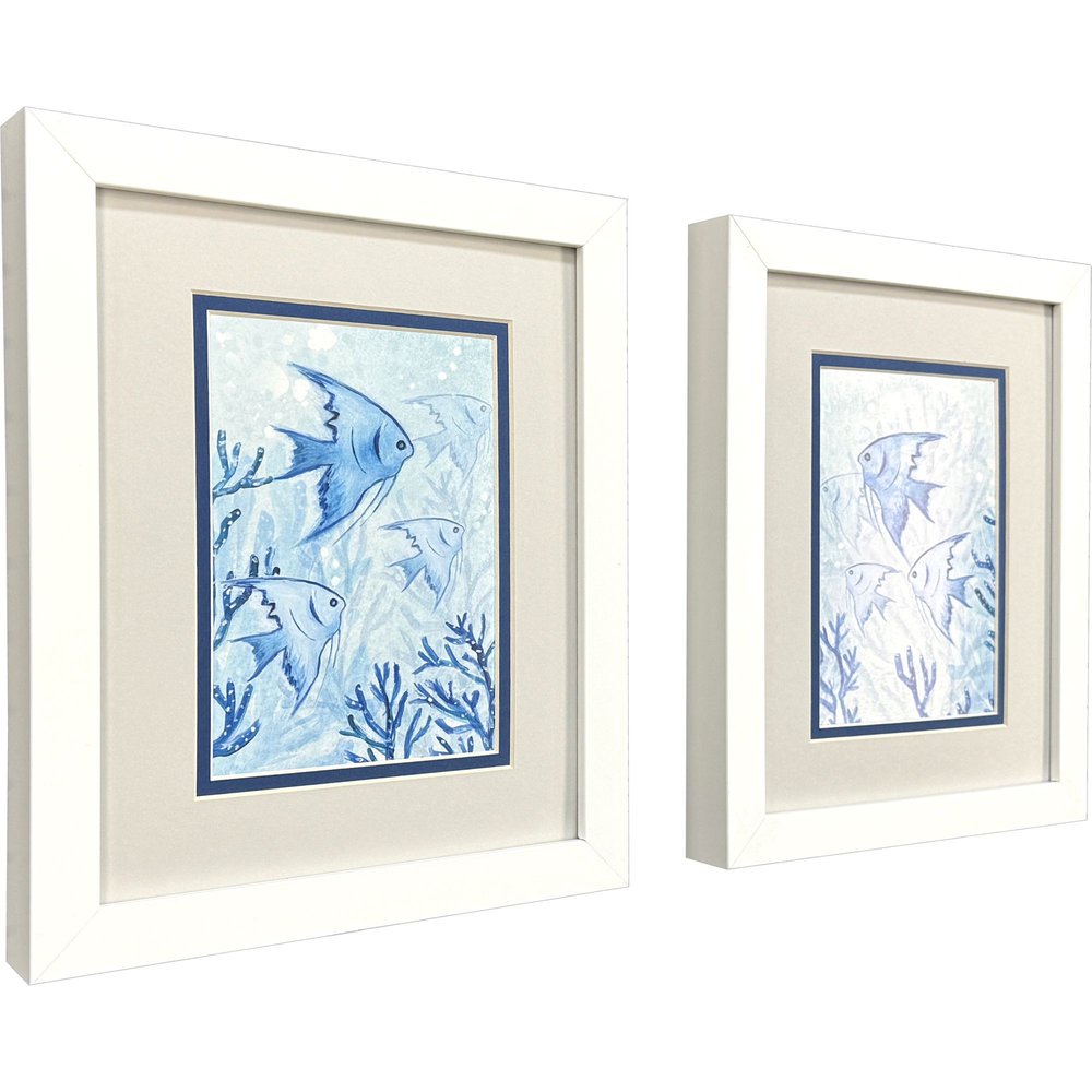 Set Of Two Angel Fish White Framed Wall Art HomeRoots