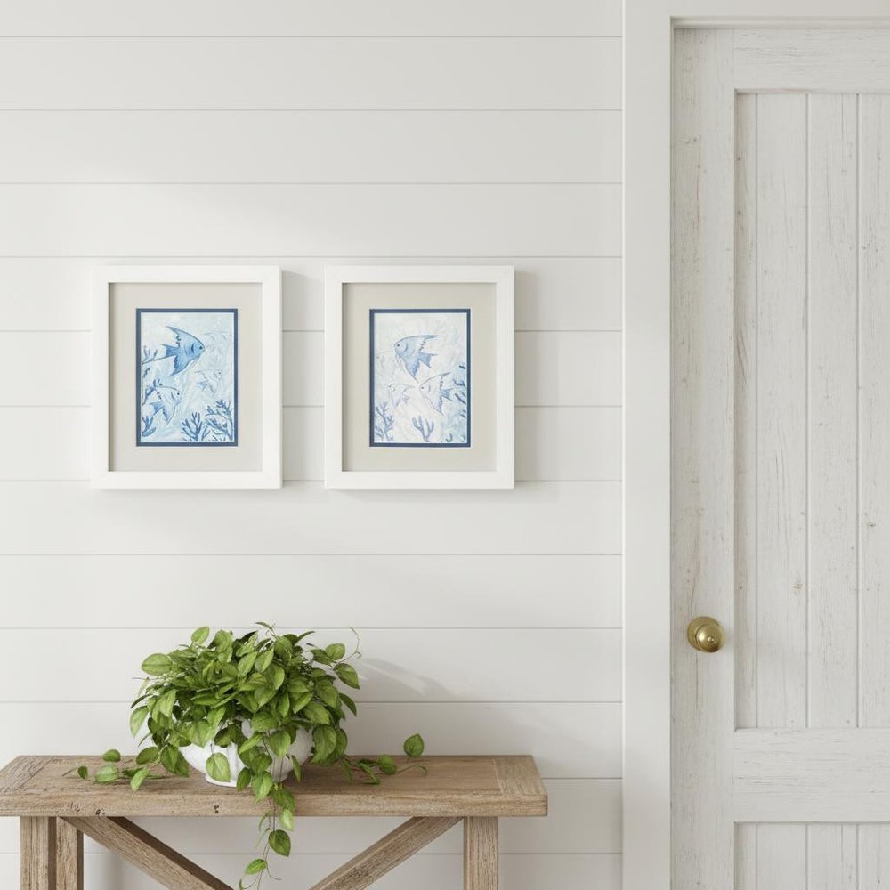 Set Of Two Angel Fish White Framed Wall Art HomeRoots