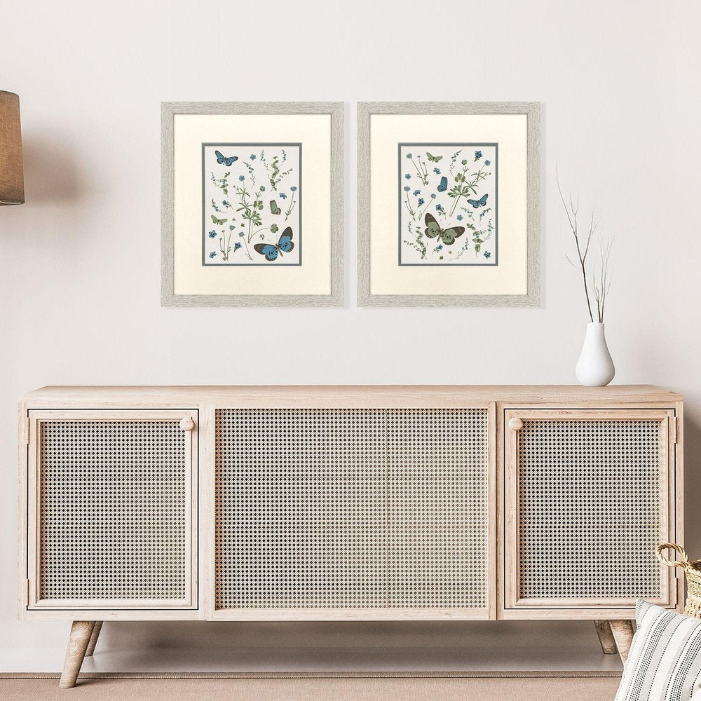 Set Of Two Botanical Page Distressed White Framed Wall Art HomeRoots
