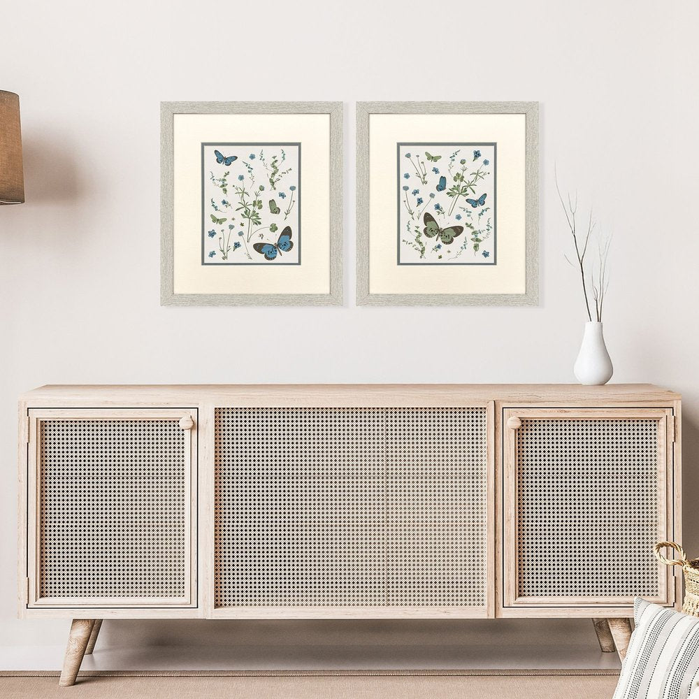 Set Of Two Botanical Page Distressed White Framed Wall Art HomeRoots