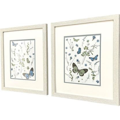 Set Of Two Botanical Page Distressed White Framed Wall Art HomeRoots