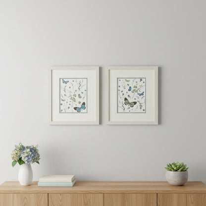 Set Of Two Botanical Page Distressed White Framed Wall Art HomeRoots