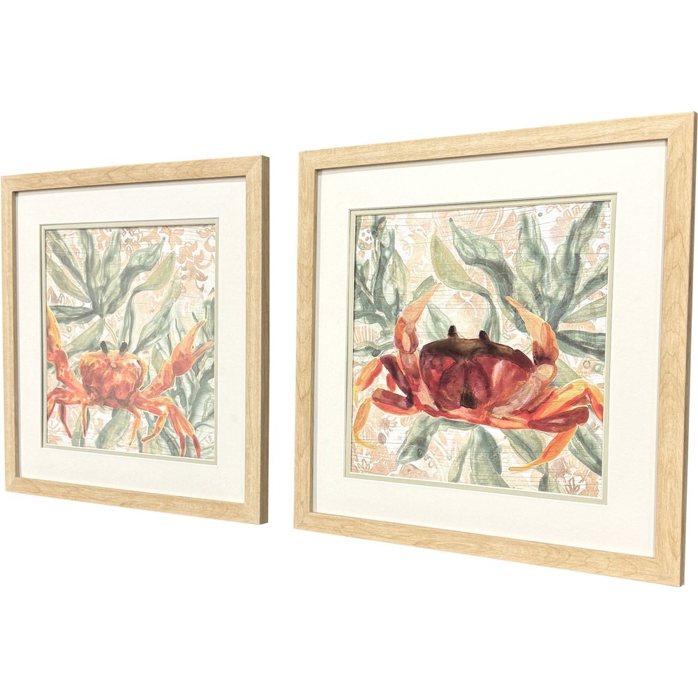 Set Of Two Crabby Melody Brown Framed Wall Art HomeRoots