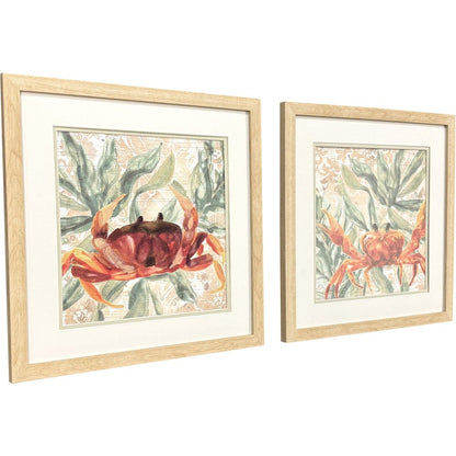 Set Of Two Crabby Melody Brown Framed Wall Art HomeRoots