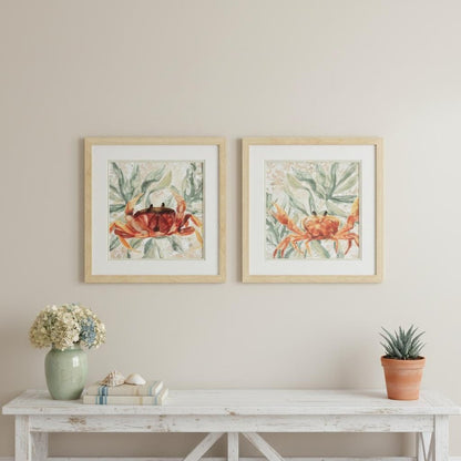 Set Of Two Crabby Melody Brown Framed Wall Art HomeRoots