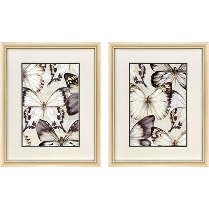 Set Of Two Butterfly Cluster Gold Framed Wall Art HomeRoots
