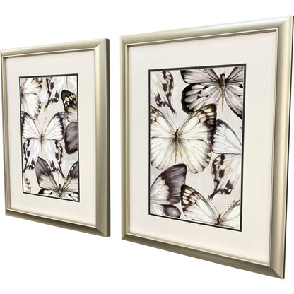 Set Of Two Butterfly Cluster Gold Framed Wall Art HomeRoots