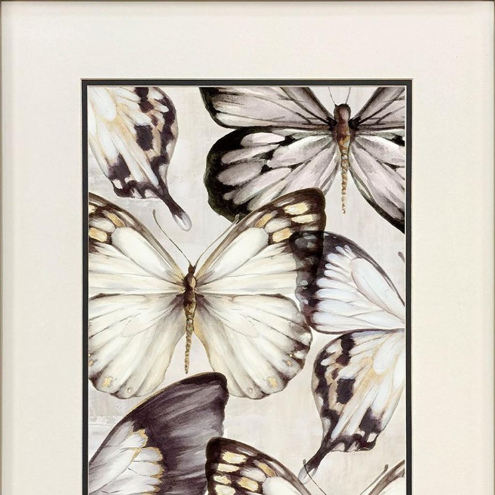Set Of Two Butterfly Cluster Gold Framed Wall Art HomeRoots