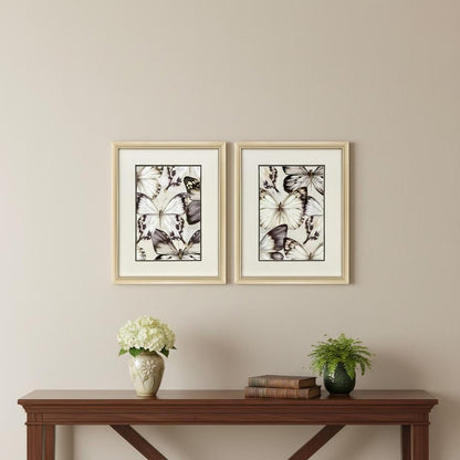Set Of Two Butterfly Cluster Gold Framed Wall Art HomeRoots