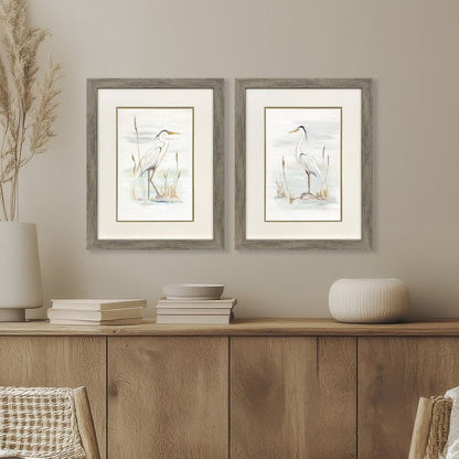Set Of Two Heron Stance Brown Framed Wall Art HomeRoots