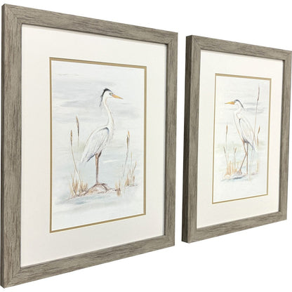 Set Of Two Heron Stance Brown Framed Wall Art HomeRoots
