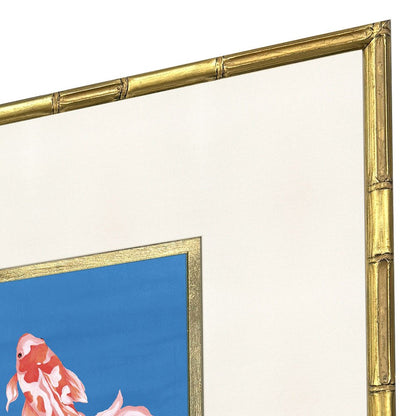 Set Of Four Colorful Koi Gold Framed Wall Art HomeRoots